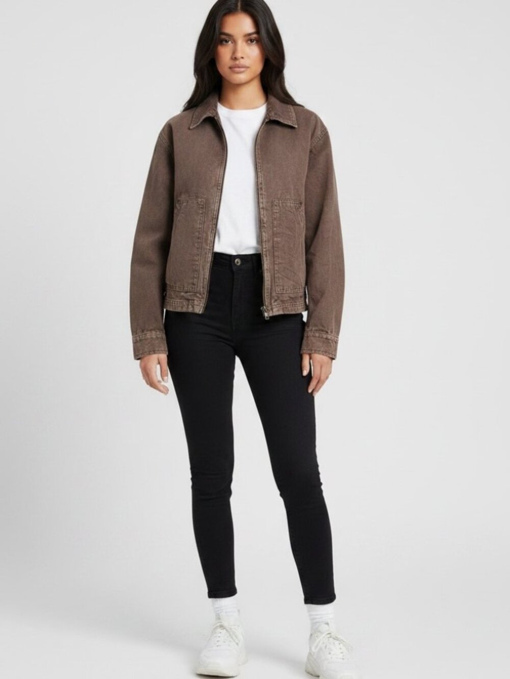 BDG Urban Outfitters Brown Canvas Workwear Utility Full Zip Jacket Size S